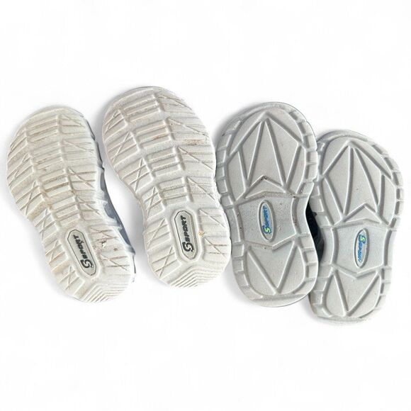 2 Pairs of Sketchers S-Lights Light Up Toddler Sneakers Size 6 Blinking Velcro - Picture 5 of 5